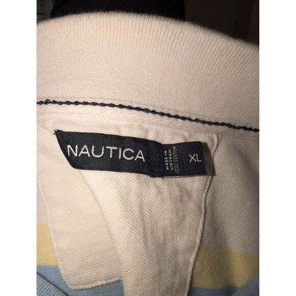 Polo Nautica Vintage Sky Blue and Yellow Striped Men's Casual Size XL - Picture 4 of 4